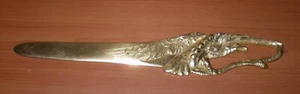 Vintage ART & STYLE Nouveau Object d'Art Gold Plated Letter Opener EAGLE France - Picture 1 of 11