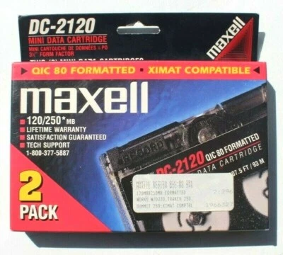 Maxell DC-2120 mini data cartridge QIC 80 Formatted Ximat Compatible NEW  - Image 1 of 2