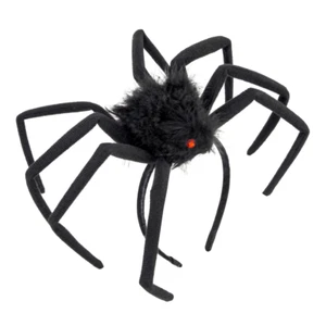 CERCHIETTO COPRICAPO RAGNO PELOSO MODELLABILE 50CM ACCESSORI HALLOWEEN CARNEVALE - Foto 1 di 3