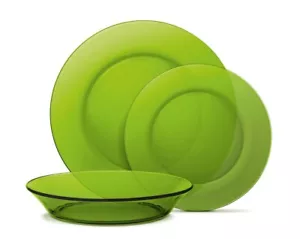 12pcs dinning dinner set DINNER service Duralex LYS GREEN dinner plates - Picture 1 of 1