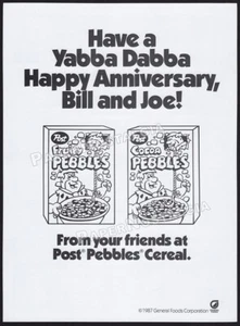 POST / HANNA-BARBERA - Original 1987 Trade AD / ADVERT _ Fruity Pebbles Cereal - Picture 1 of 1