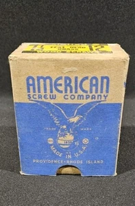 Vintage American Screw Co #12 x 1 1/4" Brass Wood Screws Flat Head Slotted Drive - Picture 1 of 7