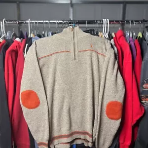 Polo Ralph Lauren Men's Half-Zip Sweater with Elbow Patches - Picture 1 of 3