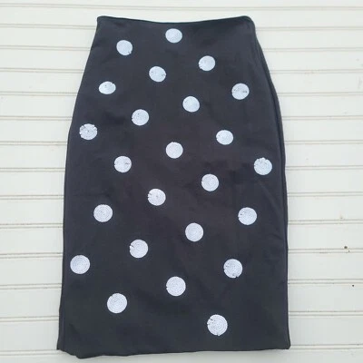 Falda para mujer White House Black Market 0 lentejuelas rectas negra a lunares elástica Foto 1 de 4