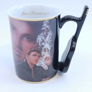 ELVIS PRESLEY Blue Christmas Heirloom Porcelain Mug Bradford Editions 2002 EUC - Picture 1 of 6