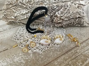 Vintage 5 Lot Clip On Ohrringe Strass 1 Marke Kristall Halskette Hut Pin R - Bild 1 von 9