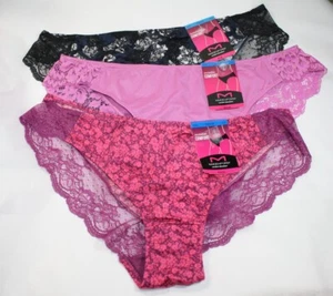 NUEVO CON ETIQUETAS Juego de 3 MAIDENFORM confort devoción ENCAJE TANGA AZUL PÚRPURA FLORAL ROSA XL/8 - Imagen 1 de 6