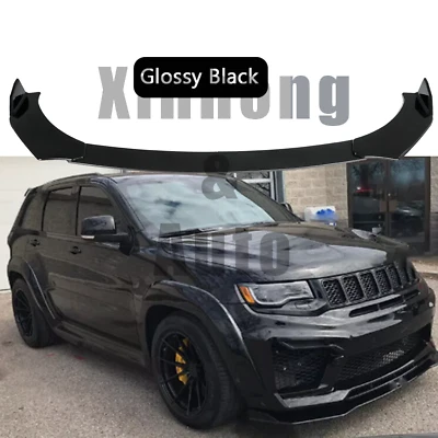 For JEEP Grand Cherokee Universal Front Bumper Lip Spoiler Splitter Glossy Black - Image 1 of 4