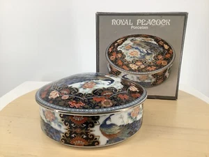 Vintage Royal Peacock Japan Porzellan Kommode Schmuck Schale Box mit Deckel NEU!! - Bild 1 von 5