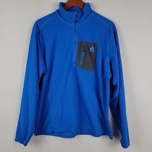 Eddie Bauer First Ascent Fleecepullover Herren Large blau 1/4 Reißverschlusstasche Outdoor - Bild 1 von 10