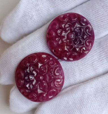 76 CTS NATURAL RUBY HANDMADE CARVING UNTREATED UNHEATED RUBY CERTIFIED GEMSTONE - Image 1 of 4