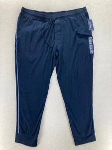 Stafford Pajama Pants Mens 2XL Blue Stretch Fabric Joggers Tapered Drawstring - Picture 1 of 11