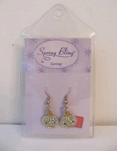 NEW Russ Spring Bling Shiny Jeweled Yellow Baby Bird Chick Earrings - Picture 1 of 3