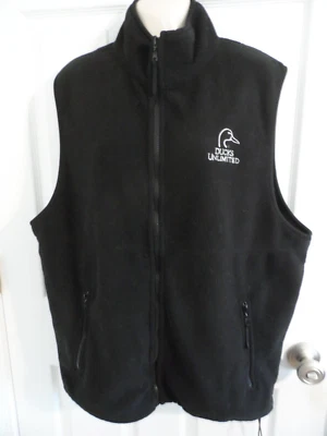 Chaleco Mujer Vintage Ducks Unlimited Logo Cremallera Completa Negro Talla L Foto 1 de 4
