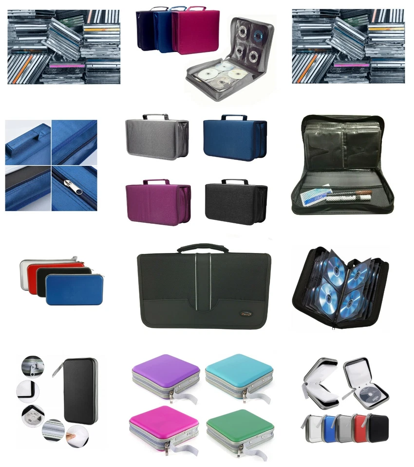 CD DVD Carry Case Disc Storage Holder CD Sleeve Wallet Holds 40 80 128 256 CD's - Image 1 of 1
