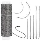 32 Yards Waxed Thread With Leather Hand Sewing Needles, 150D Flat Sewing Waxe...