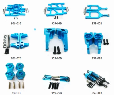 Piezas de actualización de aluminio para 1:12 WLtoys L969 L979 L202 L212 L222 K959 L959 azul Foto 1 de 4