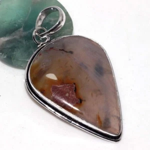 Stick Agate 925 Silver Plated Gemstone Pendant 2.3" Best Gift For Women JW - Picture 1 of 3