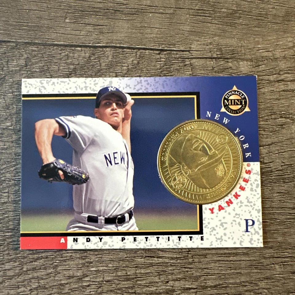  1998 PINNACLE MINT COLLECTION BRASS COIN & CARD #16 ANDY PETTITTE  Rare! - Image 1 of 2
