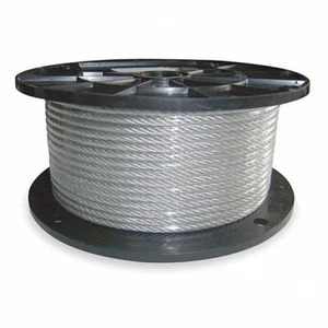 Dayton 1DLA7 50' Vinyl Coated Galvanized Steel 7 X 7 1/8" X 3/16" Wire Rope - Picture 1 of 2