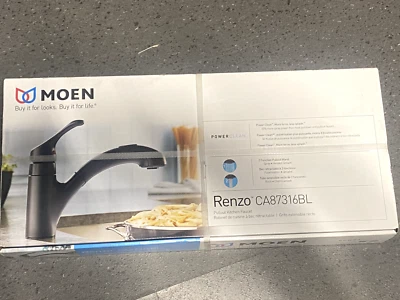 Grifo de cocina extraíble Moen Renzo negro de 1 manija con montaje en cubierta CA87316BL Foto 1 de 4