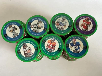 Fichas de póker de fútbol americano de primera y diez fichas de playoffs de la NFL 1997 VERDE - TÚ ELIGES Foto 1 de 2