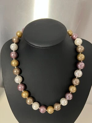 Muschelkernperlen Collier Kette multi Länge 50 cm ! Perlen ca  14 mm ! 134 - Bild 1 von 2