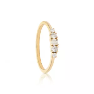 Anillo de compromiso de diamantes creado en laboratorio de oro 14K 0,20 quilates tamaño - 3 a 8 EE. UU. - Imagen 1 de 12