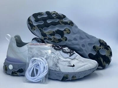 NIKE REACT ELEMENT 55/ KL PURE PLATINUM/CLEAR-WOLF GREY [CJ3312 001] US MEN 15 - Image 1 of 4