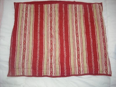 Restoration Hardware Quilted Standard Shams 28" x 21" Brick Red & Tan Stripe - Image 1 of 3
