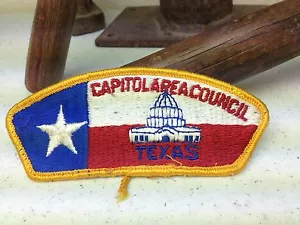 RED WHITE & BLUE CAPITOL AREA COUNCIL TEXAS BOY SCOUT PATCH - Picture 1 of 4