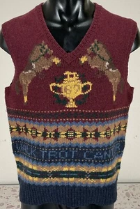 Polo Ralph Lauren Town And Country V Neck Rich Wool Blend Sweater Vest Sz M $298 - Picture 1 of 7