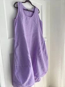 Harris Cotton shift tunic Lilac Linen balloon Dress large 14 16 18 Sahara style - Picture 1 of 4