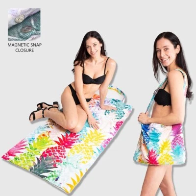 Toalla de playa y bolso de mano ComfyLuxe con patrón de piña 2 en 1  Foto 1 de 4