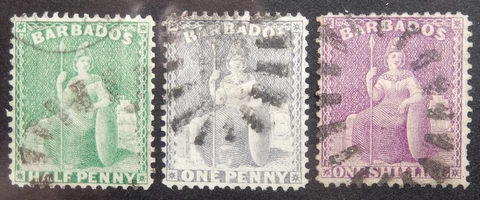 Barbados Scott # 50-51, 56, Part-Set of 3, Used Cover