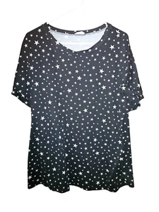Blumin Apparel Black w/ Star S/S Crew Neck T-Shirt - Size 1X - Picture 1 of 2