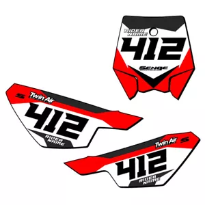 SR 125 SG63 Custom MX Number Plates Senge Graphics Kit Compatible with SSR - Foto 1 di 4