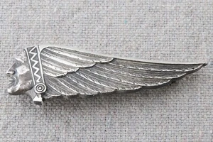 Western Airlines Sterling Silver Indian Logo Stewardess Wings Badge Tanner & Co - Picture 1 of 5