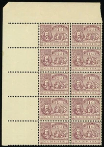 Netherlands #88 Admiral Michiel de Ruyter Block of 10 Stamps 1c Postage 1907 MNH - Picture 1 of 1