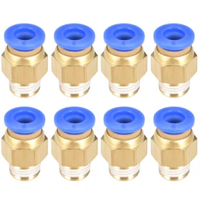 8 Pcs 1/8" G Male Straight Thread 6mm Push In Joint Pneumatic Quick Fittings - Picture 1 of 4