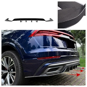 For 19-2023 Audi Q8 4M Sline Rear Bumper Lip ABS Carbon Fiber Diffuser Splitters - Picture 1 of 8