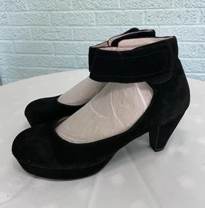 Sacha London Vera hochhackige schwarze Damenschuhe aus Wildleder Größe 10 Knöchelriemen - Bild 1 von 12