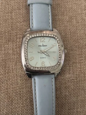 Peugeot Azul Mujer 40mm Novio Cristal Swarovski Estrás Bisel Esfera Foto 1 de 4