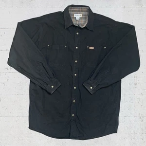 Camisa Chaqueta Carhartt Granero Lona Negra Forrada a Cuadros Trabajo Tareas Para Hombres XL Alta - Imagen 1 de 10