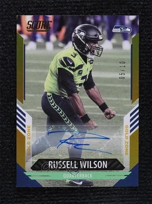 Score Gold Zone Signatures 2021/10 Russell Wilson #266 automático Foto 1 de 2