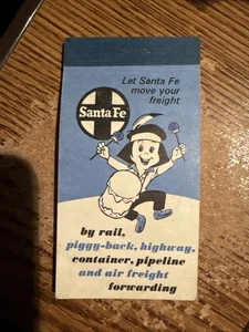 Sante Fe Eisenbahn Vintage kleiner Notizblock Karte auf Rückseite, Indianer Junge, Vintage, 50er - Bild 1 von 4