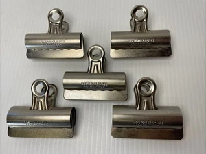 Lote 5 Vintage Boston Nº 3 clips de papel de metal carpeta de acero inoxidable Hunt Mfg Co. - Imagen 1 de 9