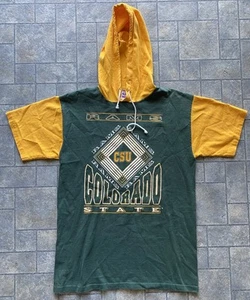 VTG Colorado State Rams All Star Designs MEDIUM Single Stitch USA Hooded Shirt - Picture 1 of 16
