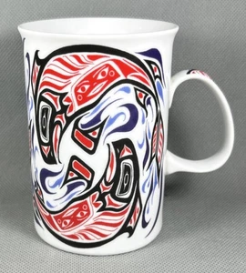 Oscardo "Lachs" Kaffeebecher Tasse Indigene Völker Kunst Kanada - Bild 1 von 6