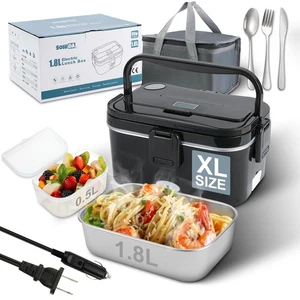 Lonchera térmica SOHIDA 1,8 L+0,5 L para hombre, lonchera eléctrica 80 W con larga distancia... - Imagen 1 de 7